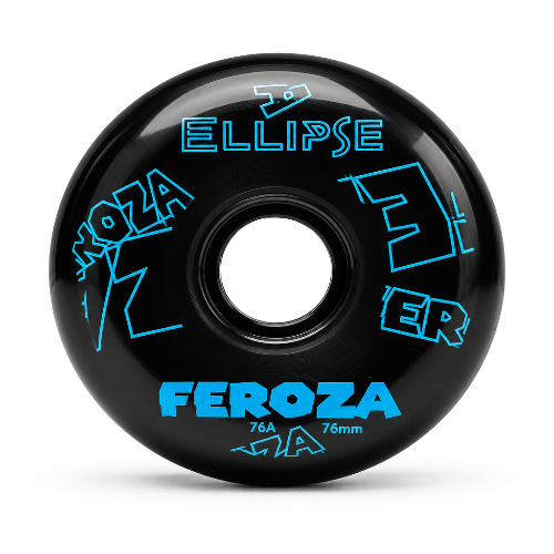 Roue de roller hockey Ellipse Feroza noire et bleue