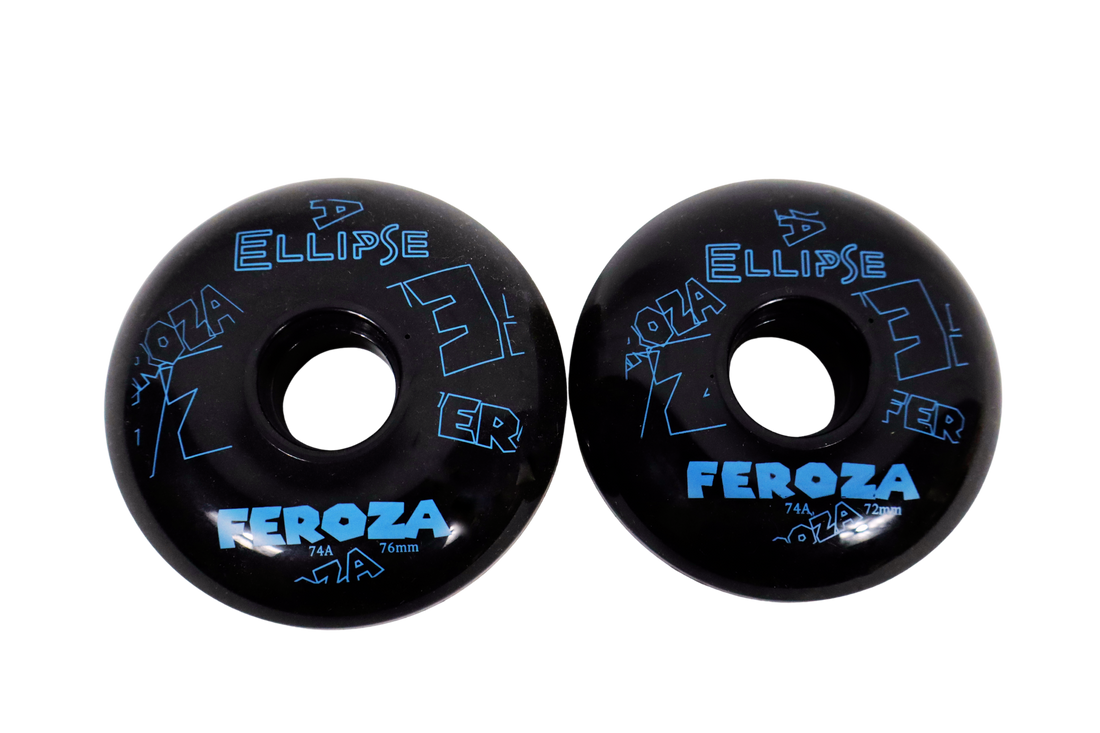 Roues roller hockey 74A Ellipse Feroza noir 76mm indoor