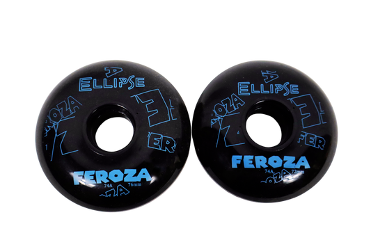 Roues roller hockey 74A Ellipse Feroza noir 76mm indoor