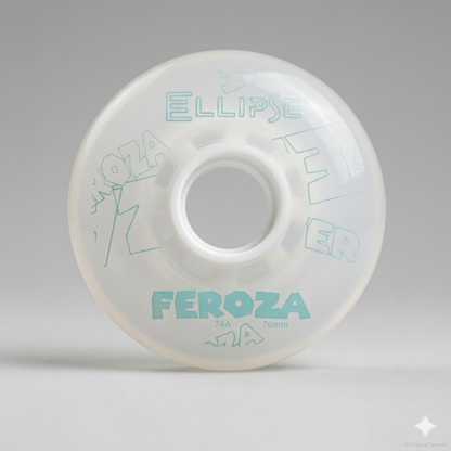 Roue de roller Feroza 76mm 74A blanche translucide