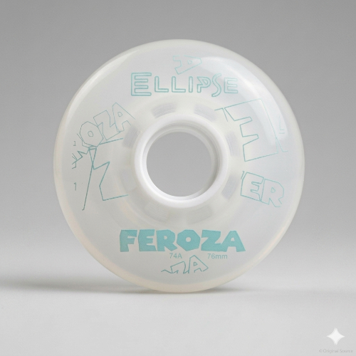 Roue de roller Feroza 76mm 74A blanche translucide