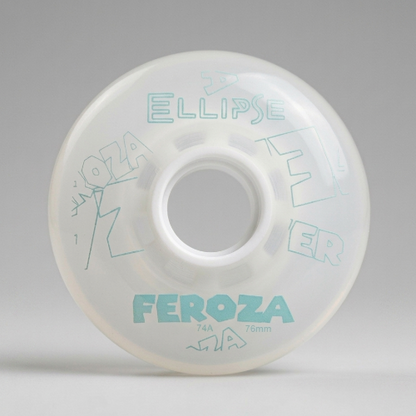 Roue de roller Feroza 76mm 74A blanche translucide
