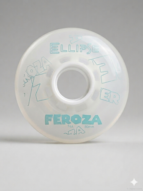 Roue de roller Feroza 80mm 74A blanche translucide