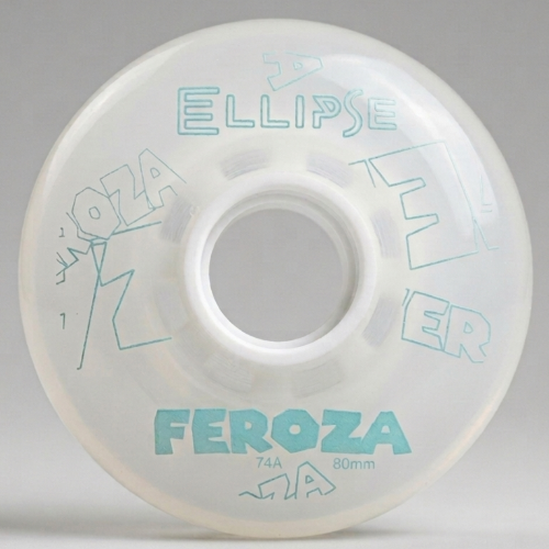 Roue de roller Feroza 80mm 74A blanche translucide