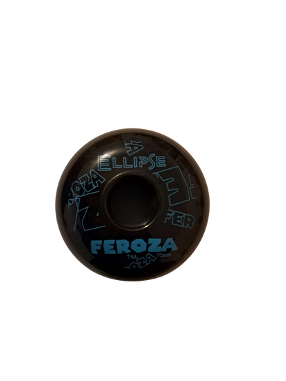 Roues roller hockey 74A Ellipse Feroza noir 72mm indoor