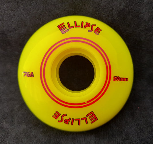 Roue de roller hockey Ellipse 59mm dureté 76A jaune adhérence indoor