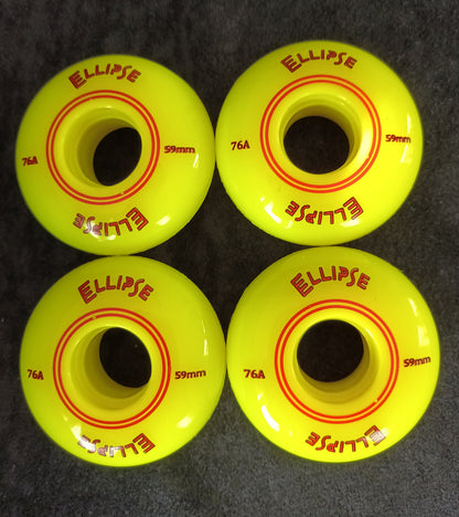 Roue de roller hockey Ellipse 59mm dureté 76A jaune adhérence indoor